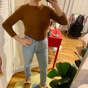 Talbots Brown Cashmere 3/4 Sleeve Sweater